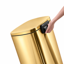 Ver imagem 3 de Lixeira Inox Retangular c/Pedal 12L. Escovado Mood - Dourado Brilho