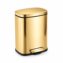 Ver imagem 1 de Lixeira Inox Retangular c/Pedal 12L. Escovado Mood - Dourado Brilho