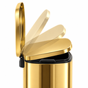 Ver imagem 2 de Lixeira Inox Retangular c/Pedal 12L. Escovado Mood - Dourado Brilho