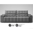 Ver imagem 5 de Sofá com Porta Copos e Carregador USB Retrátil e Reclinável Samurai 2,00m Velosuede Grafite -