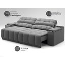 Ver imagem 6 de Sofá com Porta Copos e Carregador USB Retrátil e Reclinável Samurai 2,00m Velosuede Grafite -