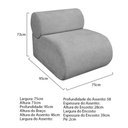 Ver imagem 5 de Kit 2 Poltronas Decorativas Orgânica Virgínia Linho - Doce Sonho Móveis Cinza Claro