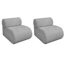 Ver imagem 1 de Kit 2 Poltronas Decorativas Orgânica Virgínia Linho - Doce Sonho Móveis Cinza Claro