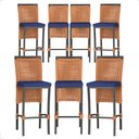 Ver imagem 1 de 7 Banquetas em Alumínio Roma Preta Corda Náutica Tecido 10