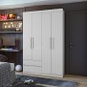 Guarda-roupa Solteiro 4 Portas 2 Gavetas Zeus Lopas - Branco - 1
