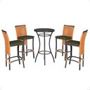 Ver imagem 1 de Mesa Bistro e 4 Banquetas Roma Preta Corda Náutica 12 Terra Cota