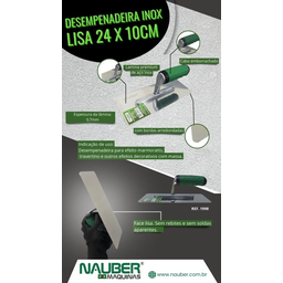 Desempenadeira Efeitos Marmore Decorativos Inox 10x24 Nauber - 2