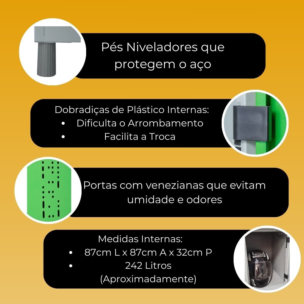 Armário Roupeiro 2 Portas Grandes Cor 182x32,5x36 W3 - 10111 Cor:laranja - 3