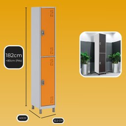 Armário Roupeiro 2 Portas Grandes Cor 182x32,5x36 W3 - 10111 Cor:laranja - 2