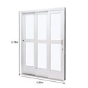 Ver imagem 4 de Porta de Aço de Correr 215x152cm 3 Folhas com Vidro Liso Qualitysol Ramassol