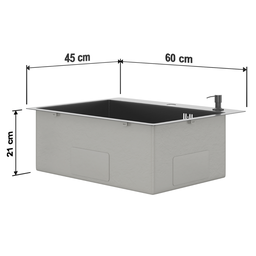 Kit Cuba Gourmet Mônaco Preto Aço Inox 304 e Torneira Gourmet Roma Aço Inox Preto Goldenx - 12