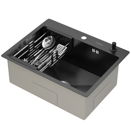 Kit Cuba Gourmet Mônaco Preto Aço Inox 304 e Torneira Gourmet Roma Aço Inox Preto Goldenx - 2