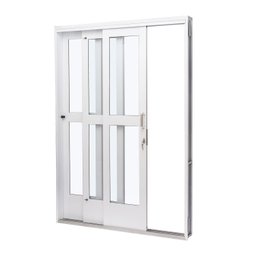 Porta de Aço de Correr 215x152cm 3 Folhas com Vidro Liso Qualitysol Ramassol - 2