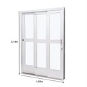 Ver imagem 4 de Porta de Aço de Correr 215x152cm 3 Folhas com Vidro Liso Qualitysol Ramassol