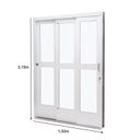 Ver imagem 3 de Porta de Aço de Correr 215x152cm 3 Folhas com Vidro Liso Qualitysol Ramassol