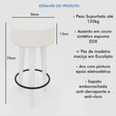 Ver imagem 4 de Kit 2 Banqueta Alta Cozinha 70cm Estofada Off-white Madeira Maciça Urban