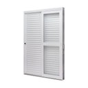 Ver imagem 1 de Porta de Aço Veneziana de Correr Lateral 215x142cm 3 Folha Vidro Liso Qualitysol Ramassol Branco
