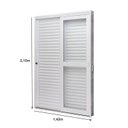 Ver imagem 4 de Porta de Aço Veneziana de Correr Lateral 215x142cm 3 Folha Vidro Liso Qualitysol Ramassol