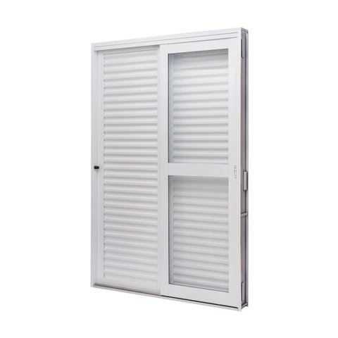 Porta de Aço Veneziana de Correr Lateral 215x142cm 3 Folha Vidro Liso Qualitysol Ramassol