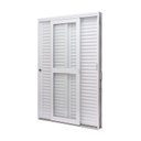 Ver imagem 2 de Porta de Aço Veneziana de Correr Lateral 215x142cm 3 Folha Vidro Liso Qualitysol Ramassol Branco