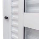 Ver imagem 7 de Porta de Aço Veneziana de Correr Lateral 215x142cm 3 Folha Vidro Liso Qualitysol Ramassol Branco