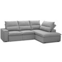 Ver imagem 1 de Sofá Retrátil Reclinável com Chaise Direito 265cm Glee F04 Linho Cinza - Lyam Decor
