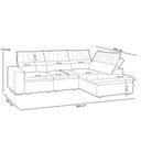 Ver imagem 3 de Sofá Retrátil Reclinável com Chaise Direito 265cm Glee F04 Linho Cinza - Lyam Decor