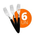 Ver imagem 2 de Kit - 6 Garfos de Mesa Ipanema Lâmina em Aço Inox Cabo Preto Gptop - Tramontina