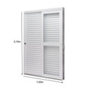Ver imagem 3 de Porta de Aço Veneziana de Correr Lateral 215x142cm 3 Folha Vidro Liso Qualitysol Ramassol