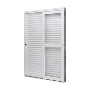 Porta de Aço Veneziana de Correr Lateral 215x142cm 3 Folha Vidro Liso Qualitysol Ramassol