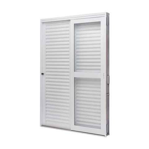Porta de Aço Veneziana de Correr Lateral 215x142cm 3 Folha Vidro Liso Qualitysol Ramassol