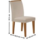 Ver imagem 4 de Conjunto Mesa de Jantar 180cm com 6 Cadeiras Estofadas Multimóveis Crrft-CON051 Madeirado/Creme