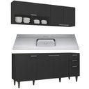 Ver imagem 4 de Armário de Cozinha CP01 com Pia 180cm Pérola Z34 Preto - Mpozenato