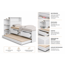 Ver imagem 4 de Cama Solteiro Completa com Cama Auxiliar, 2 Colchões D23, Baú, Gavetas e Prateleiras