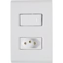 Ver imagem 2 de 1 Interruptor Simples 10 a 250v e 1 Tomada a 250v Liz Branco