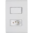 Ver imagem 1 de 1 Interruptor Simples 10 a 250v e 1 Tomada a 250v Liz Branco