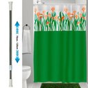 Ver imagem 2 de Kit Varão + Cortina para Box Visor | Cortina Copo de Leite (1,35x2,00m) e Varao Extensivel 70 Ate 12
