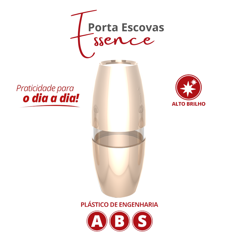 Porta Escova de Dentes para Banheiro Essence Cor Bege Durín - 2