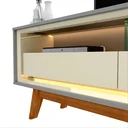 Ver imagem 7 de Rack para TV até 85 Polegadas com LED 100% MDF 211,4cm Pés em Madeira Maciça Requinte Cinza