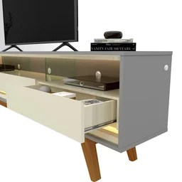 Rack para TV até 85 Polegadas com LED e Pés Madeira Maciça 211,4cm 100% MDF Requinte - 8