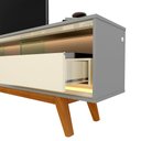 Ver imagem 6 de Rack para TV até 85 Polegadas com LED 100% MDF 211,4cm Pés em Madeira Maciça Requinte Cinza