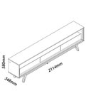 Ver imagem 4 de Rack para TV até 85 Polegadas com LED 100% MDF 211,4cm Pés em Madeira Maciça Requinte Cinza