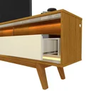Ver imagem 6 de Rack para TV até 85 Polegadas com LED 100% MDF 211,4cm Pés em Madeira Maciça Requinte Marrom
