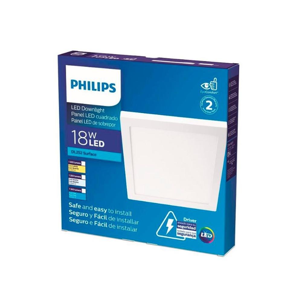 Painel de Led Sobrepor Philips 18w Quadrado 4000k 1300lm - 2