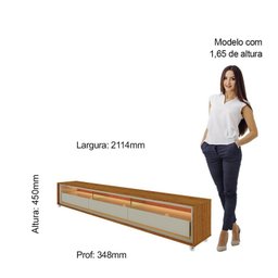 Rack para TV até 85 Polegadas com LED 100% MDF 211,4cm Rodízios Requinte Marrom - 5 Rack para TV até 85 Polegadas com LED 100% MDF 211,4cm Rodízios Requinte Marrom - 5