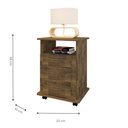 Ver imagem 2 de Mesa de Cabeceira Solis 3 Gavetas MDP MDF Amadeirado com Nicho RV Móveis