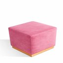 Ver imagem 2 de Puff para Sala de Estar Veludo Leti Rosa/Mel