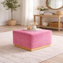 Ver imagem 1 de Puff para Sala de Estar Veludo Leti Rosa/Mel