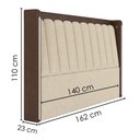 Ver imagem 3 de Cabeceira Casal 140 cm Lumina LED com Frame Linho Tca 210 Corino Tcs 721 Peer