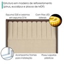 Ver imagem 5 de Cabeceira Casal 140 cm Lumina LED com Frame Linho Tca 210 Corino Tcs 721 Peer